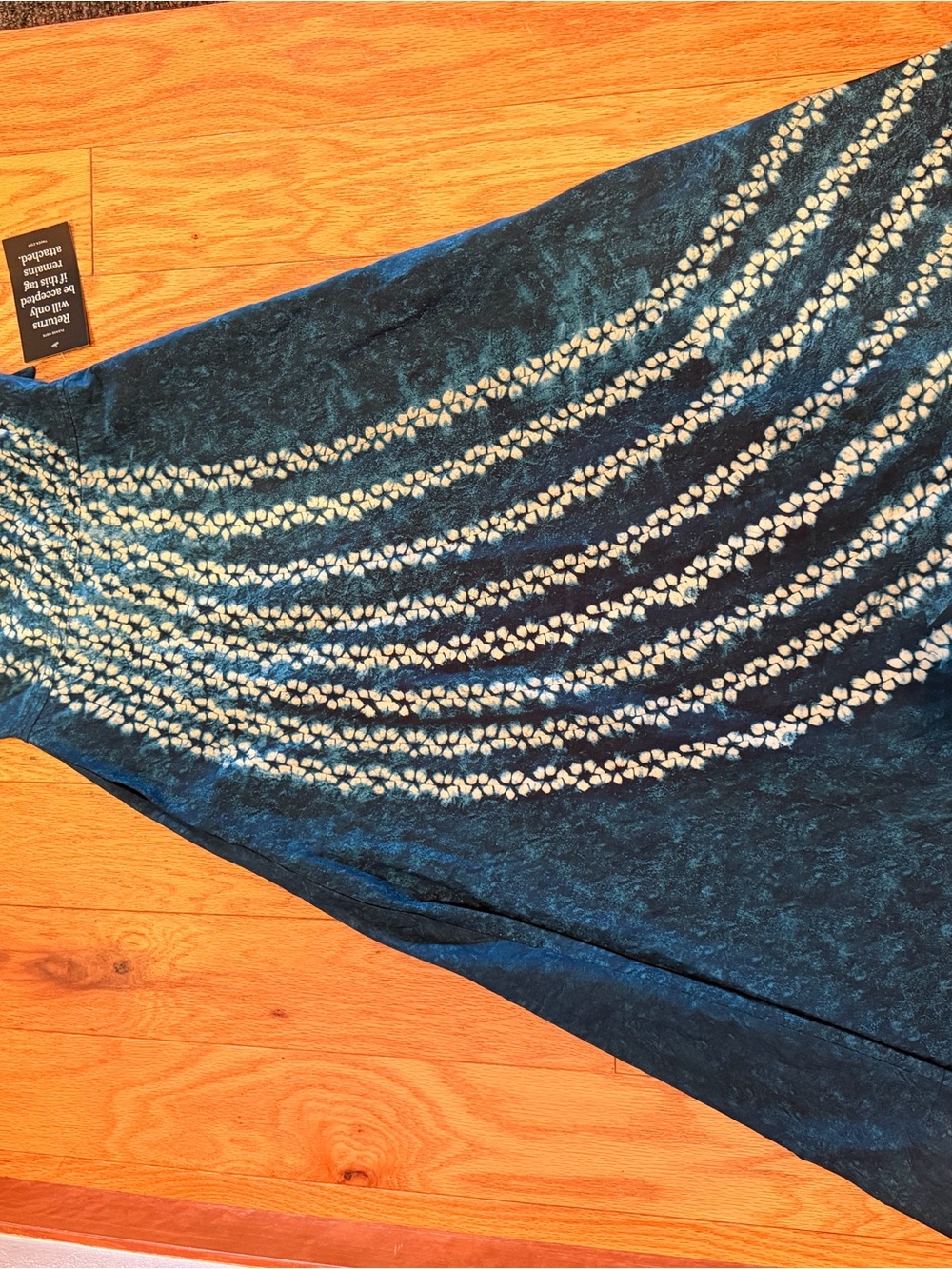 Tuckernuck Navy Blue Halter Maxi Dress with Diagonal Leaf Print - Picture 3 of 5